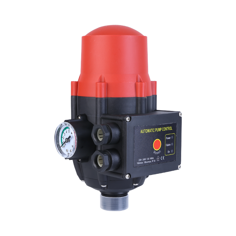 Pointer pump pressure controller water flow switch with gauge for self priming pump and progressive cavity pump